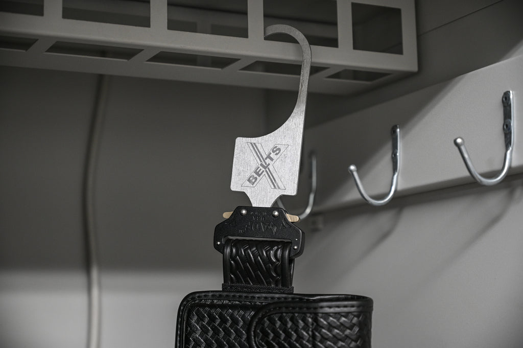 Duty belt rack outlet
